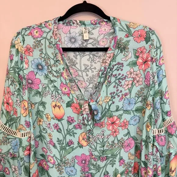 Spell & The Gypsy Sayulita Blouse Women Small Floral Boho Long Sleeve Birthstone - Picture 5 of 7